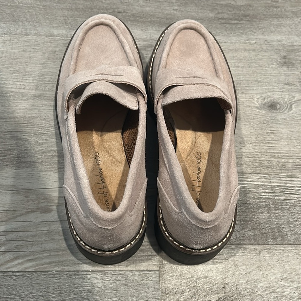 House of Harlow 1960 Gunner Suede Lug Sole Loafers Light Taupe Size 8 - Picture 7 of 7